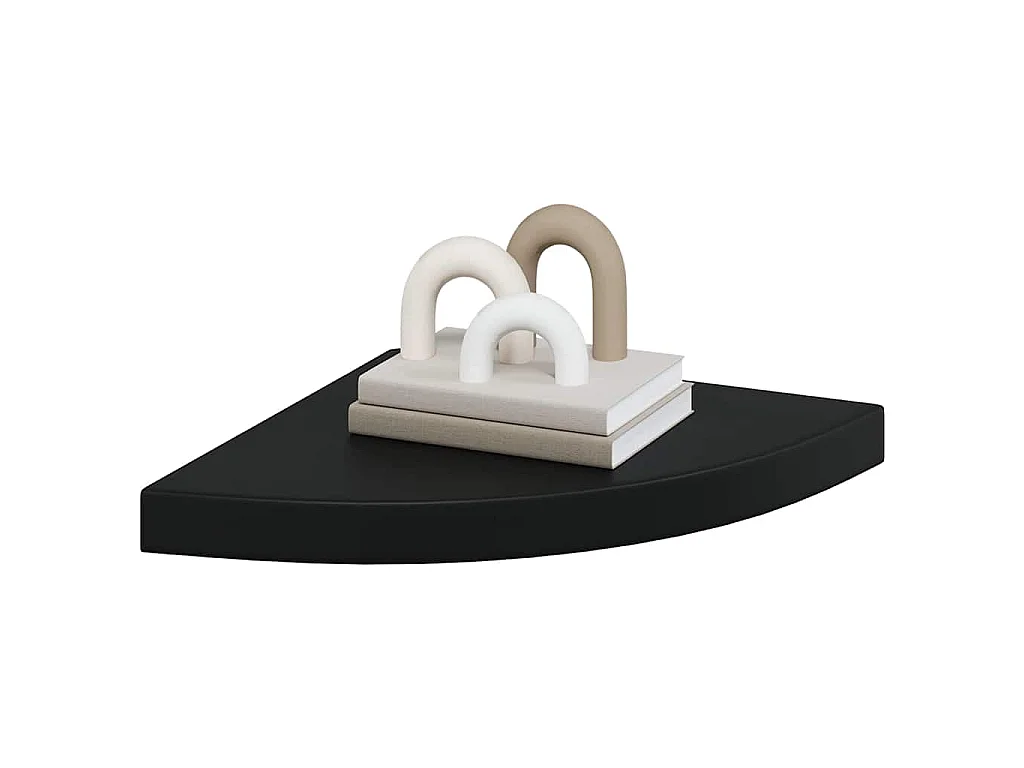 Étagères d'angle flottantes 4 pcs noir 35x35x3,8 cm MDF