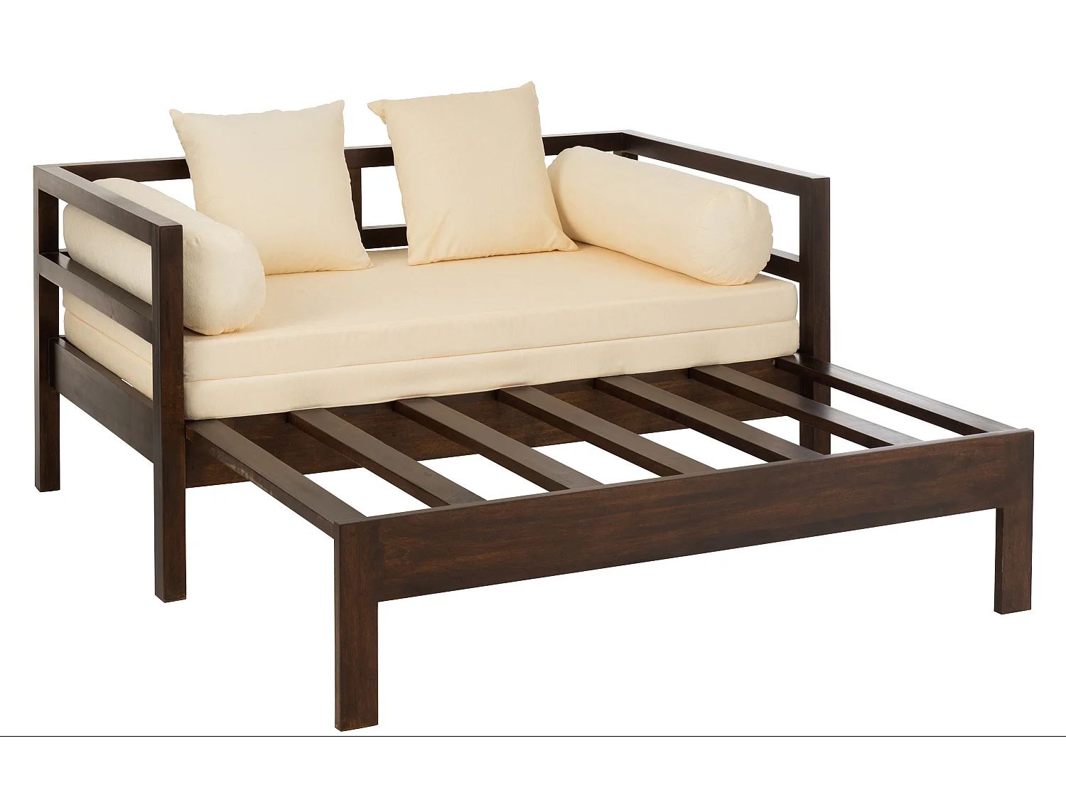 Canapé Banquette en Bois "Gavya" 163cm Brun Foncé