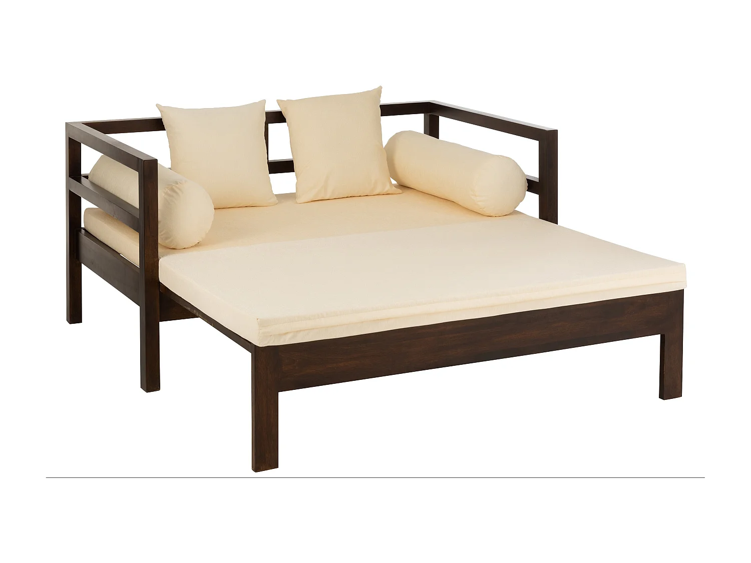 Canapé Banquette en Bois "Gavya" 163cm Brun Foncé