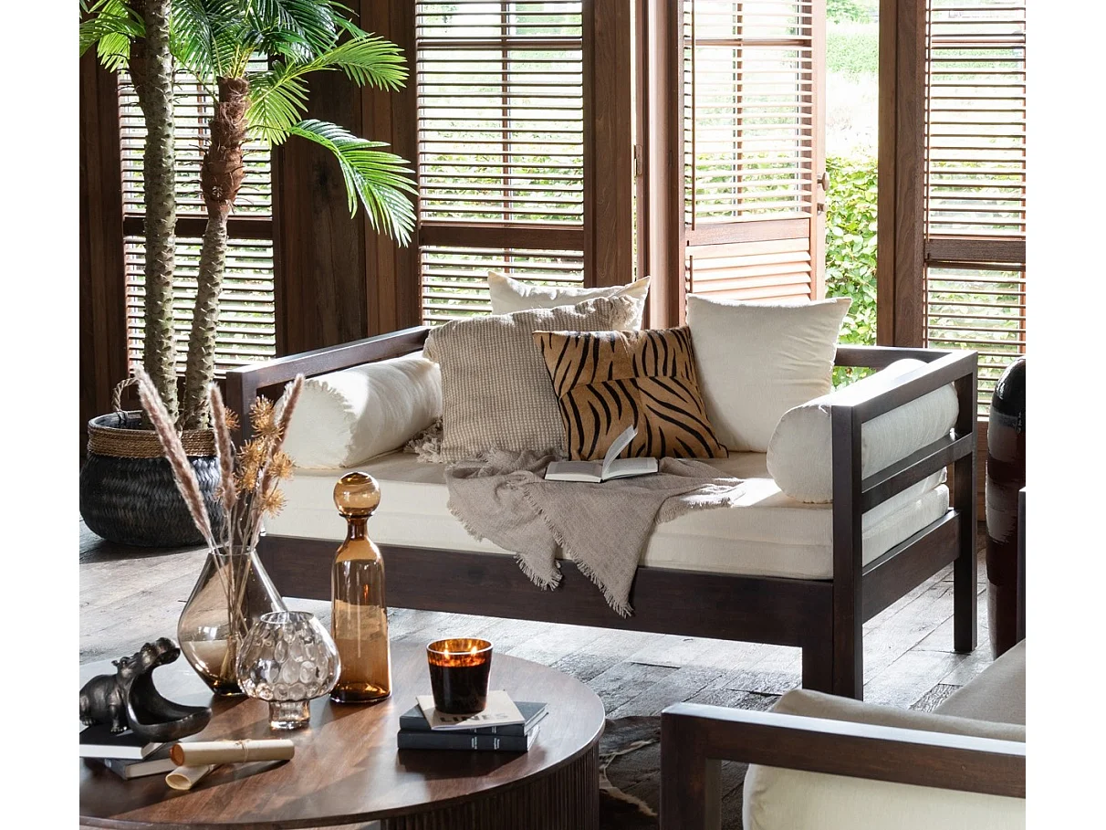 Canapé Banquette en Bois "Gavya" 163cm Brun Foncé