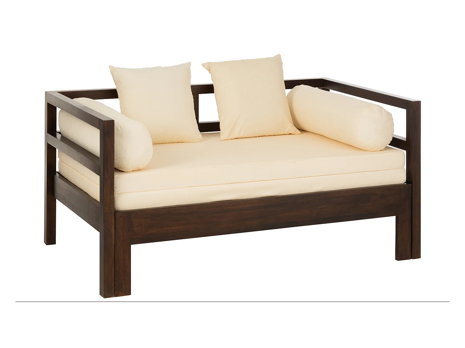 Canapé Banquette en Bois "Gavya" 163cm Brun Foncé