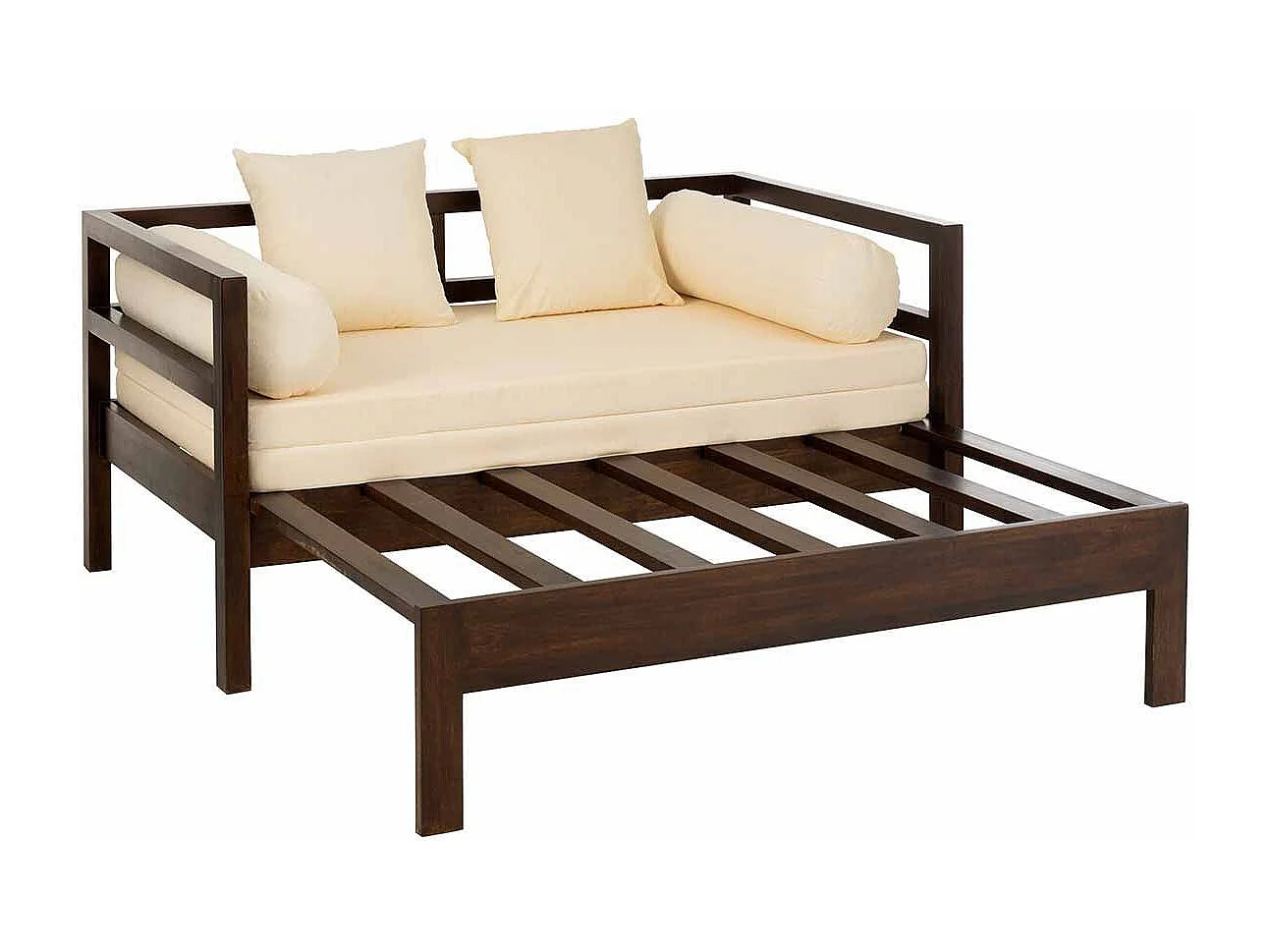 Canapé Banquette en Bois "Gavya" 163cm Brun Foncé