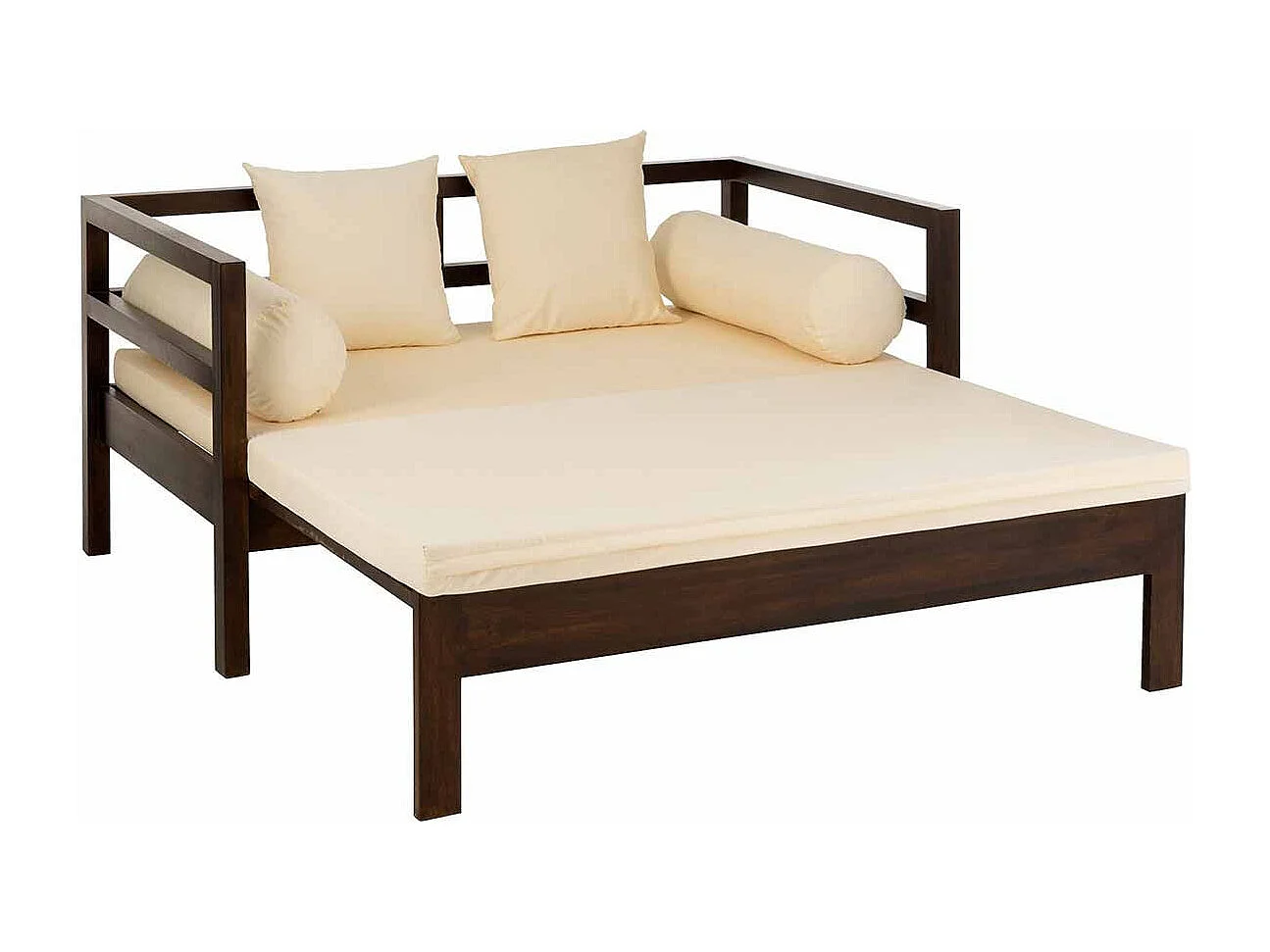 Canapé Banquette en Bois "Gavya" 163cm Brun Foncé