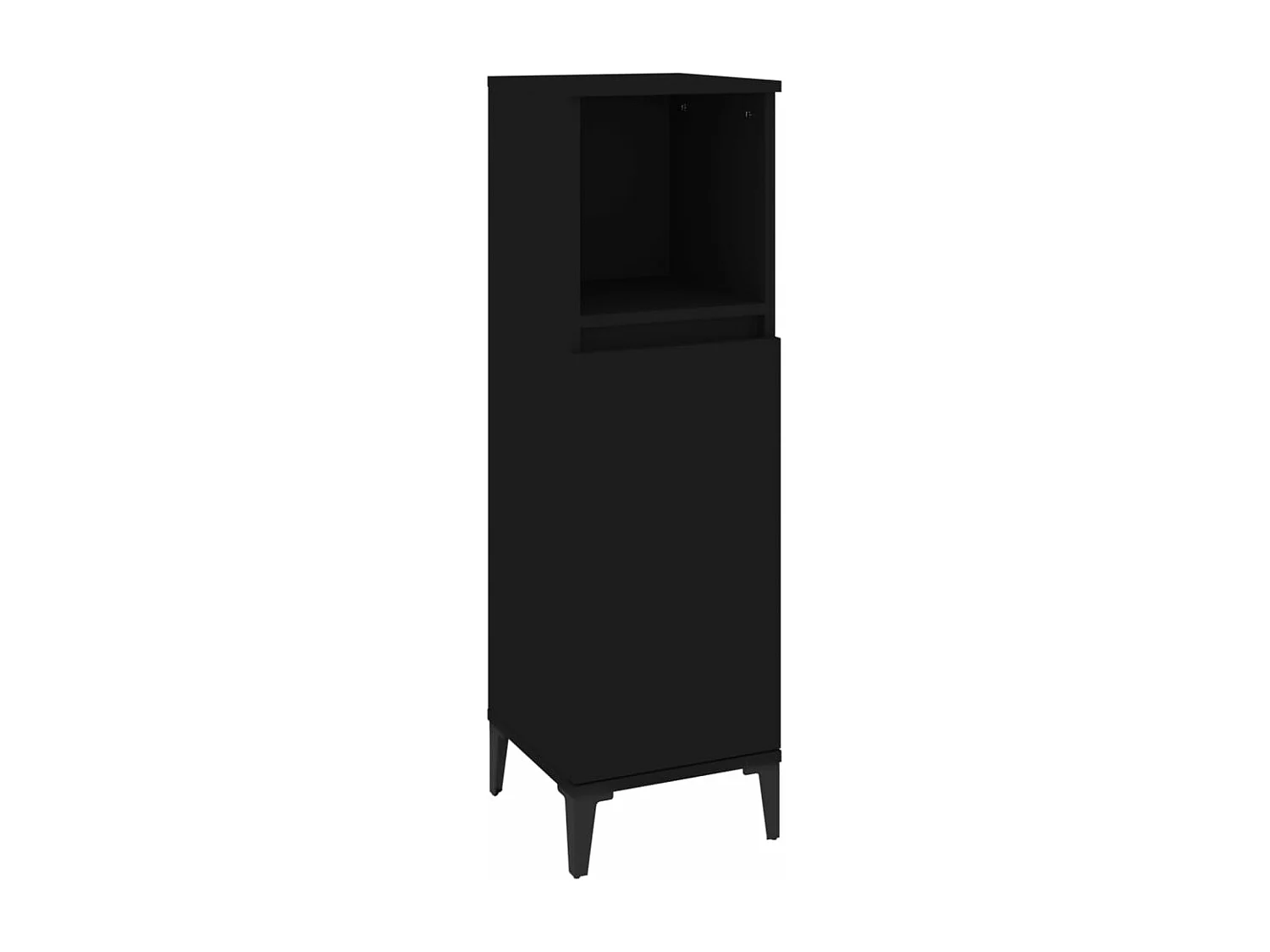 Armario de baño madera contrachapada negro 30x30x100 cm