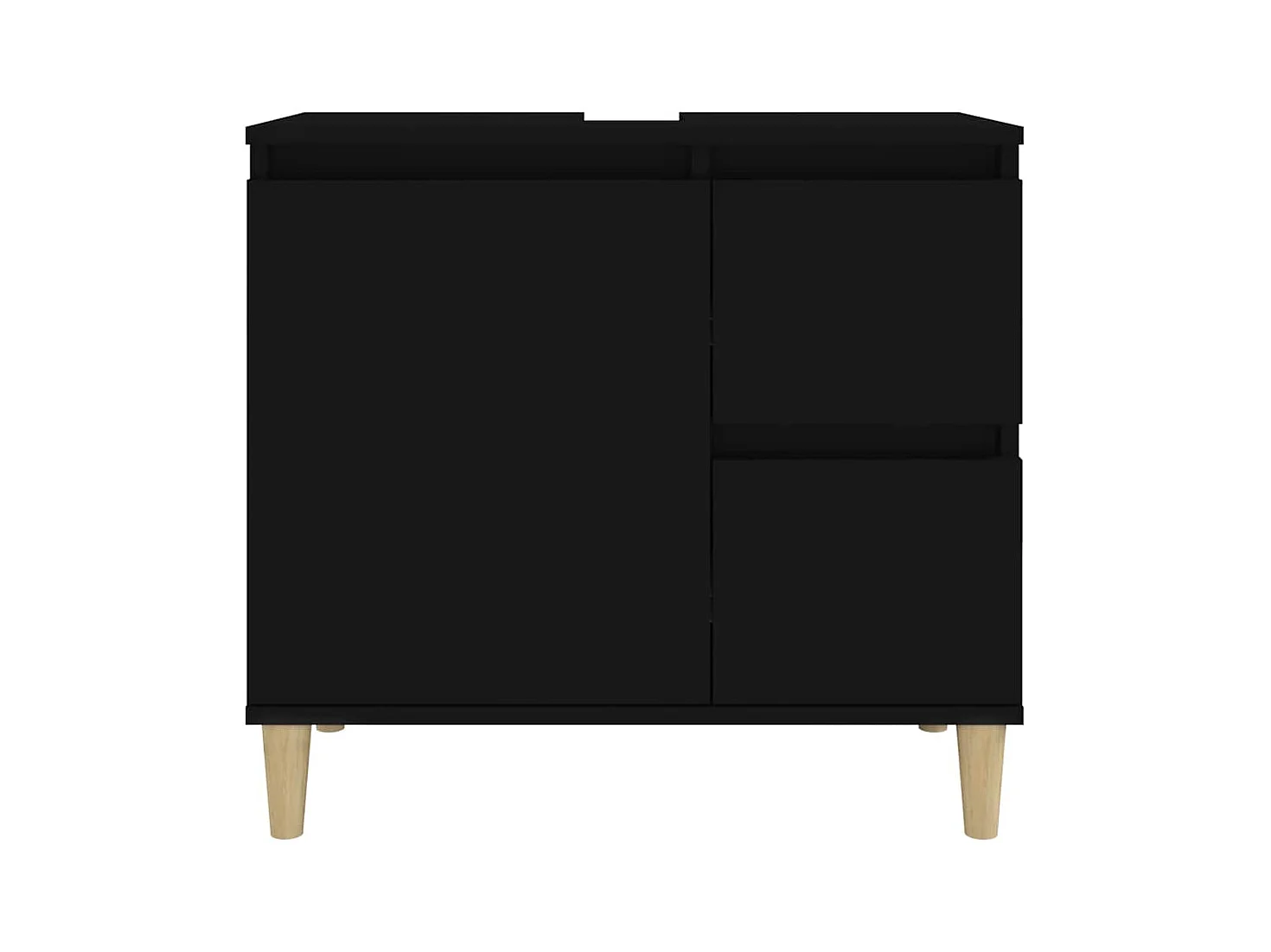 Armoire de salle de bain noir 65x33x60 cm bois d'ingénierie