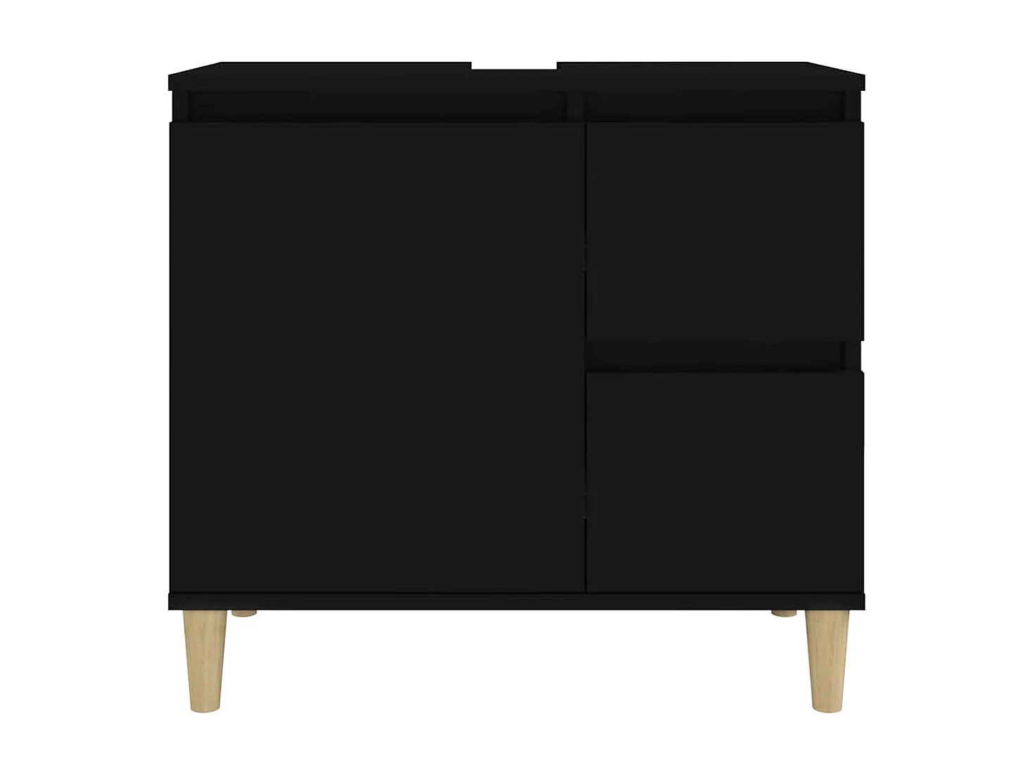 Armoire de salle de bain noir 65x33x60 cm bois d'ingénierie