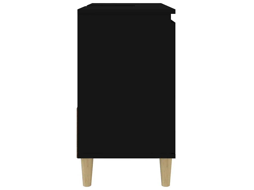 Armoire de salle de bain noir 65x33x60 cm bois d'ingénierie
