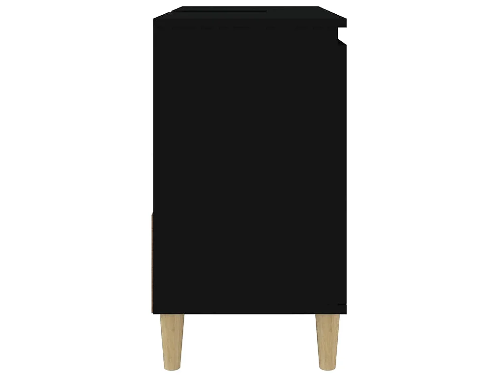 Armoire de salle de bain noir 65x33x60 cm bois d'ingénierie