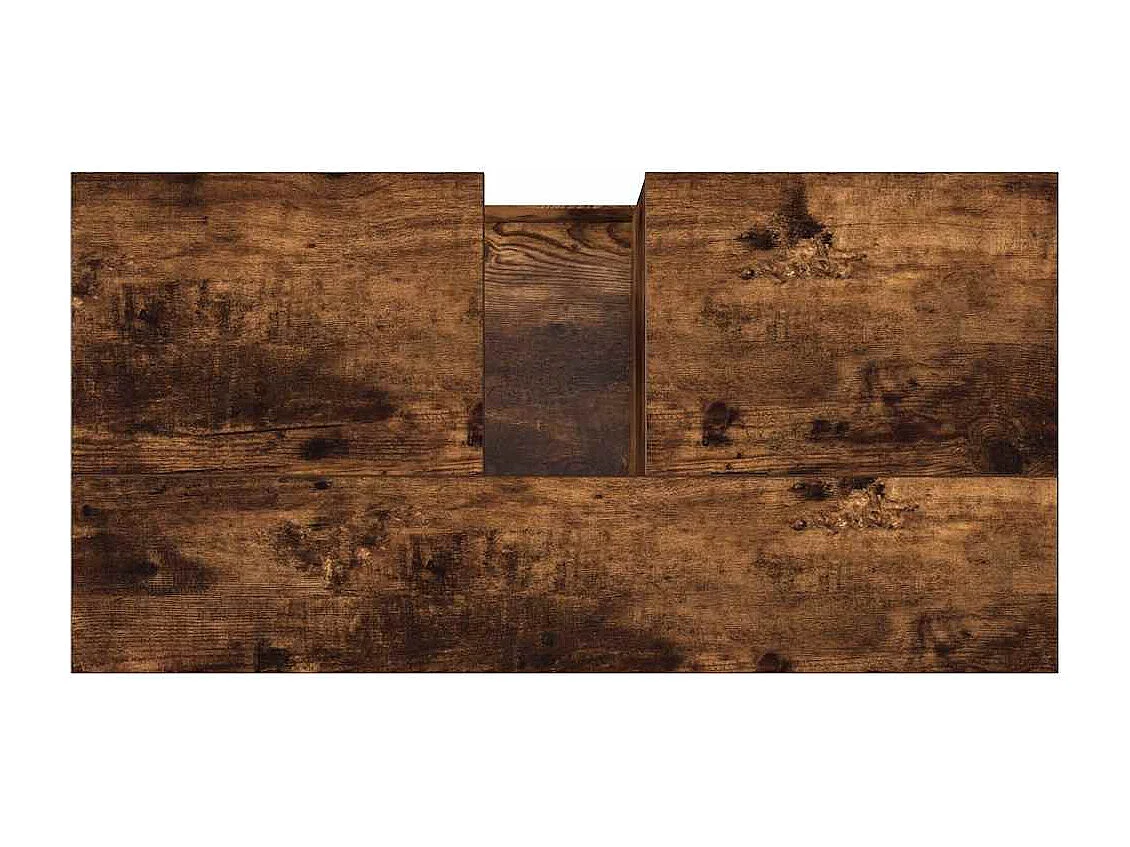 Badkamerkast 65x33x60 cm bewerkt hout gerookt eikenkleurig