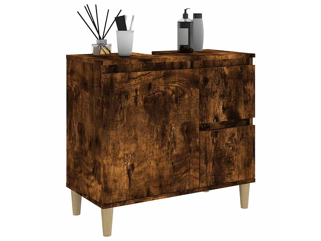 Badschrank Räuchereiche 65x33x60 cm Holzwerkstoff