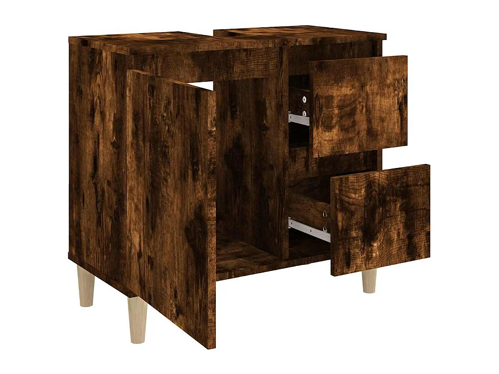 Badschrank Räuchereiche 65x33x60 cm Holzwerkstoff