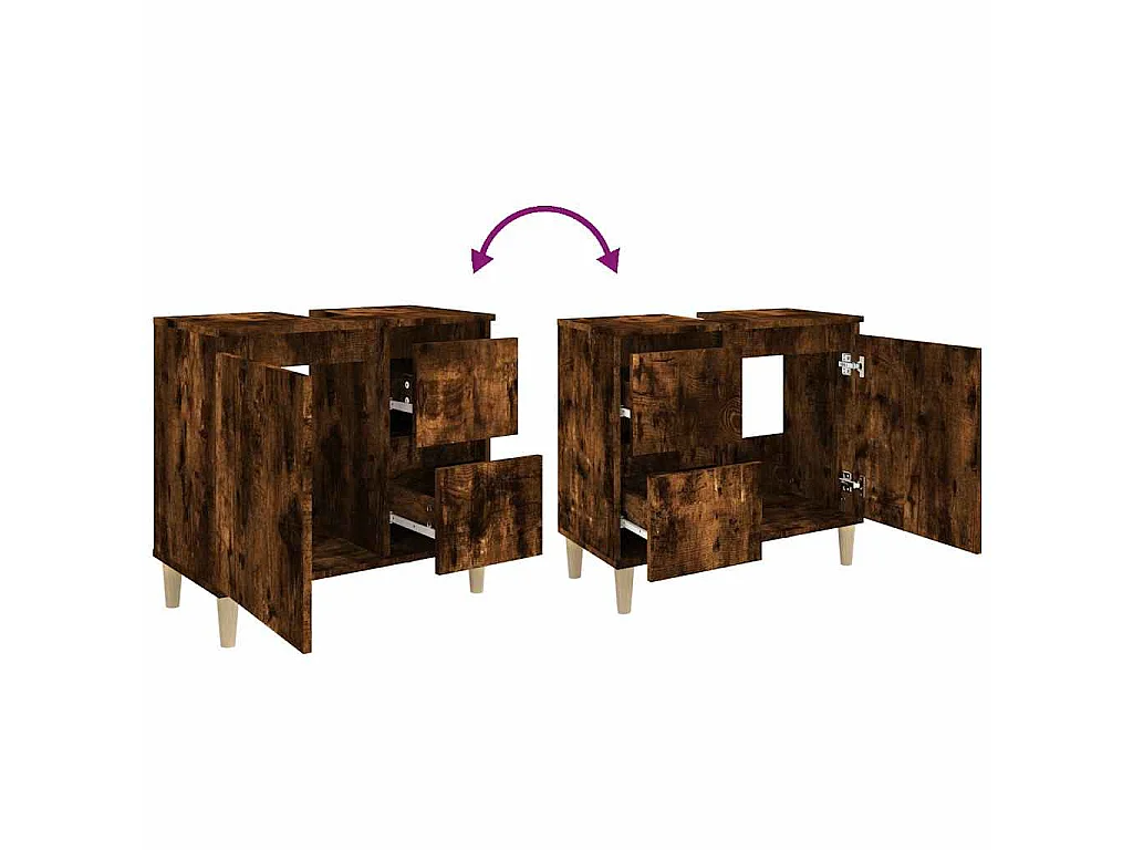 Badschrank Räuchereiche 65x33x60 cm Holzwerkstoff
