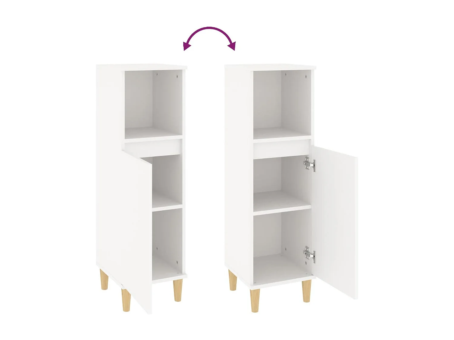 Armoire de salle de bain blanc 30x30x100 cm bois d'ingénierie