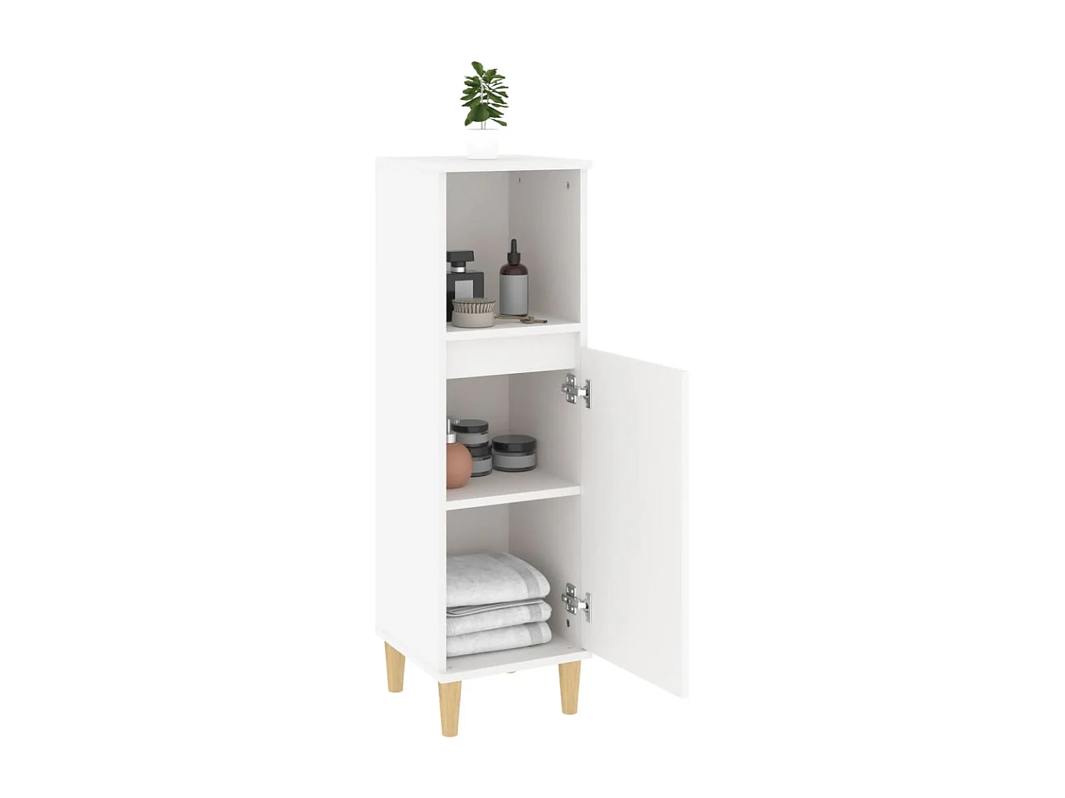 Armoire de salle de bain blanc 30x30x100 cm bois d'ingénierie