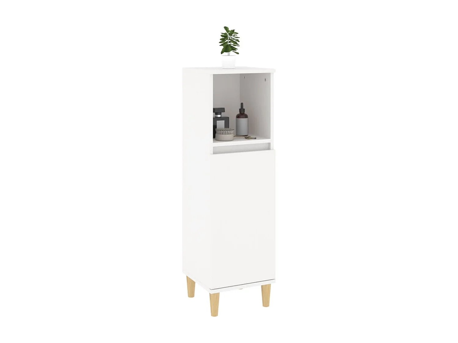 Armoire de salle de bain blanc 30x30x100 cm bois d'ingénierie