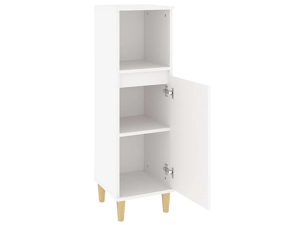Badschrank Weiß 30x30x100 cm Holzwerkstoff