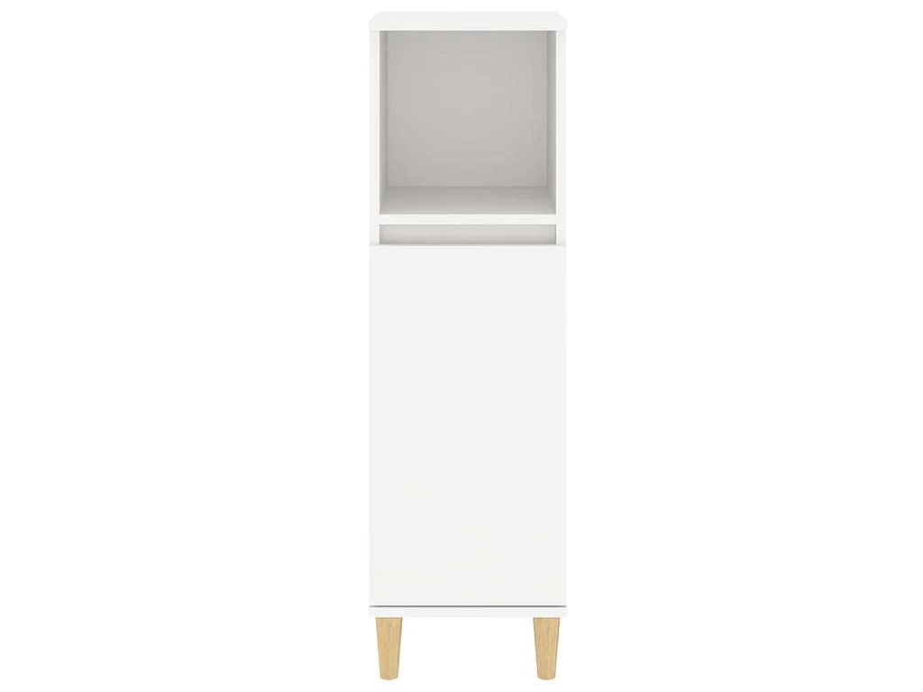 Badschrank Weiß 30x30x100 cm Holzwerkstoff