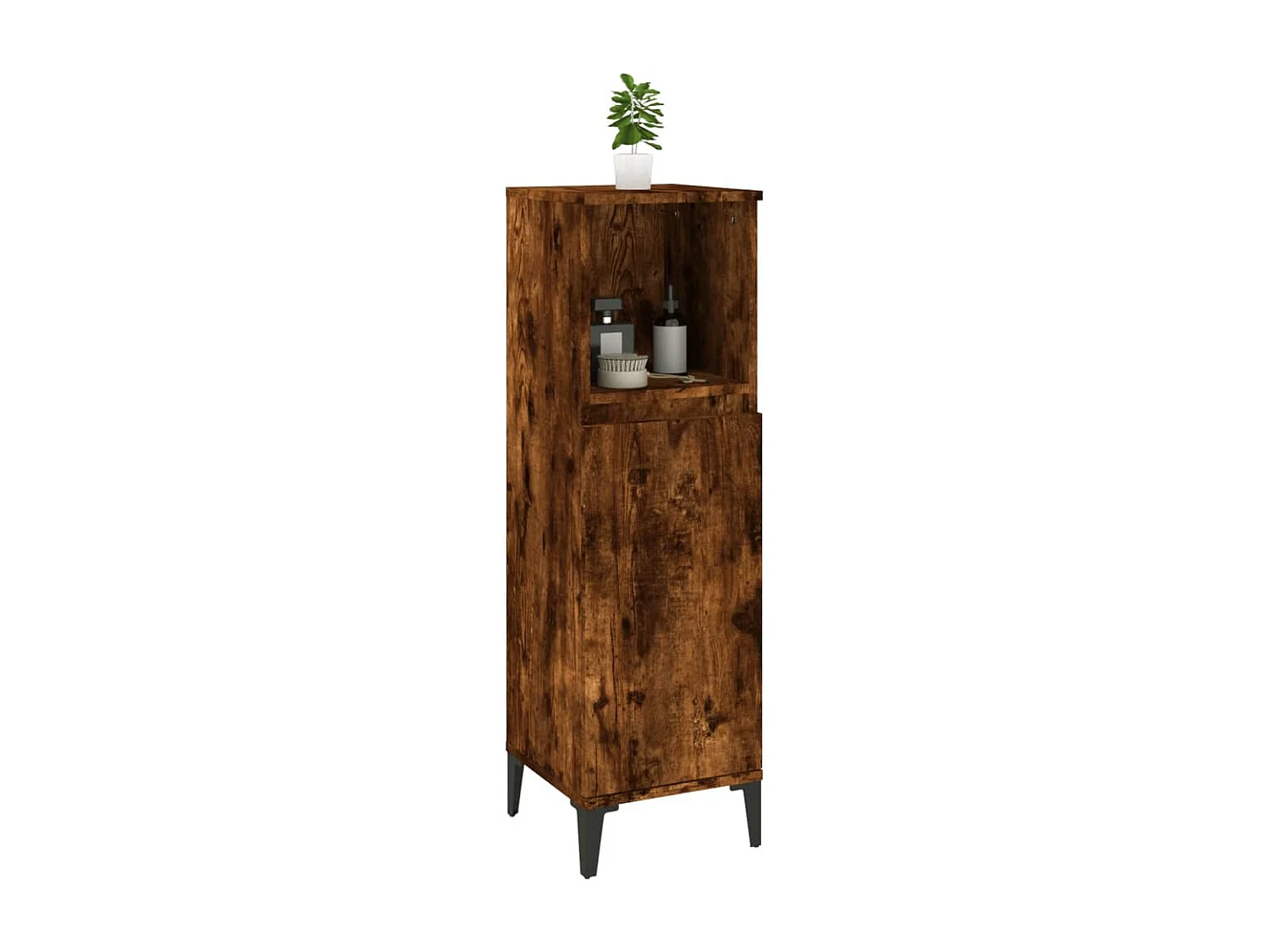 Armoire de bain chêne fumé 30x30x100 cm bois d'ingénierie