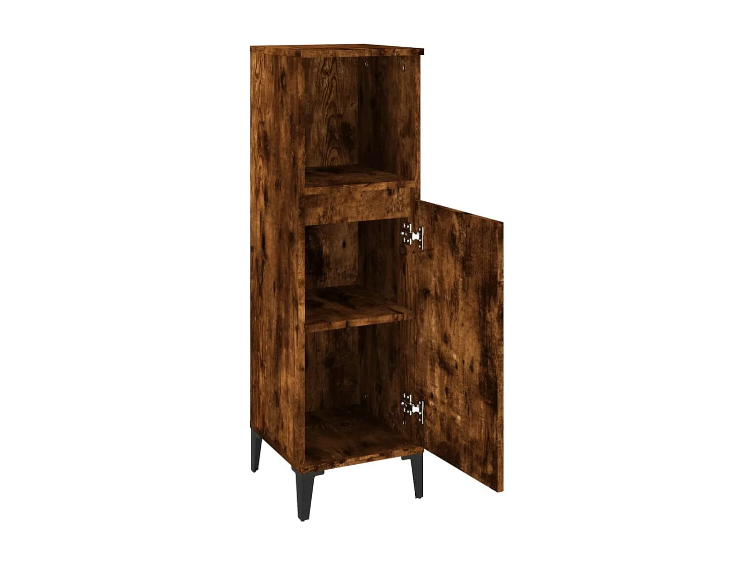 Armoire de bain chêne fumé 30x30x100 cm bois d'ingénierie