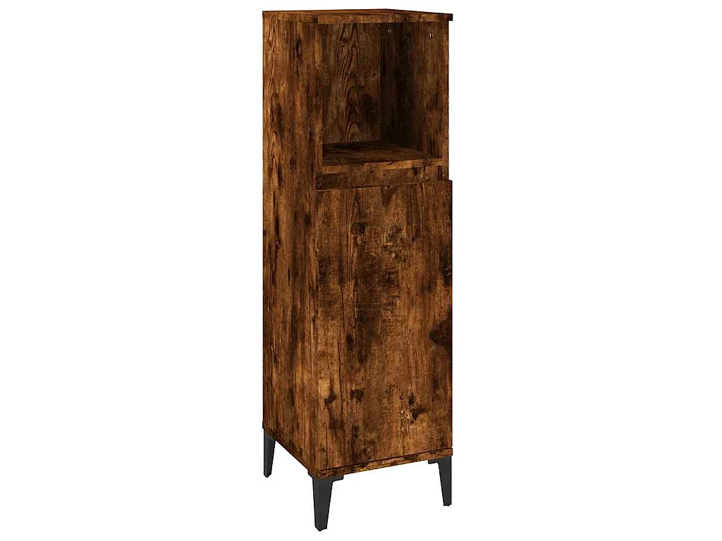 Badschrank Räuchereiche 30x30x100 cm Holzwerkstoff