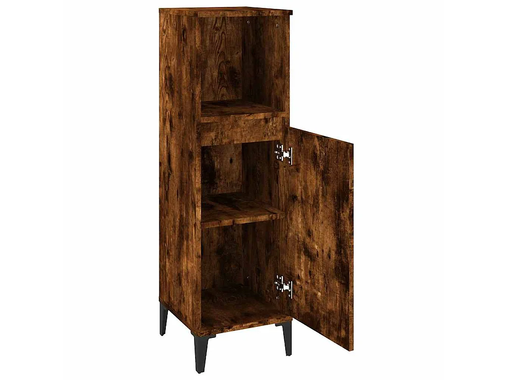 Badschrank Räuchereiche 30x30x100 cm Holzwerkstoff