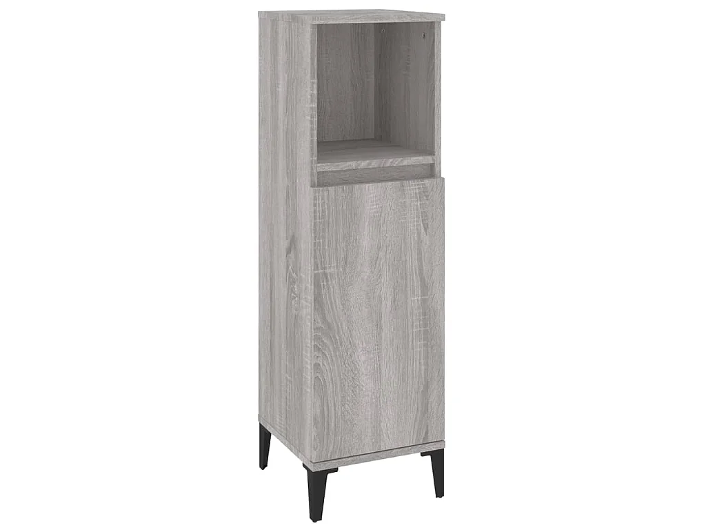 Armadietto Bagno Grigio Sonoma 30x30x100cm in Legno Multistrato