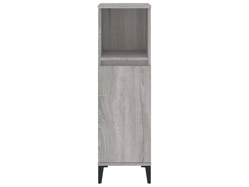 Armadietto Bagno Grigio Sonoma 30x30x100cm in Legno Multistrato