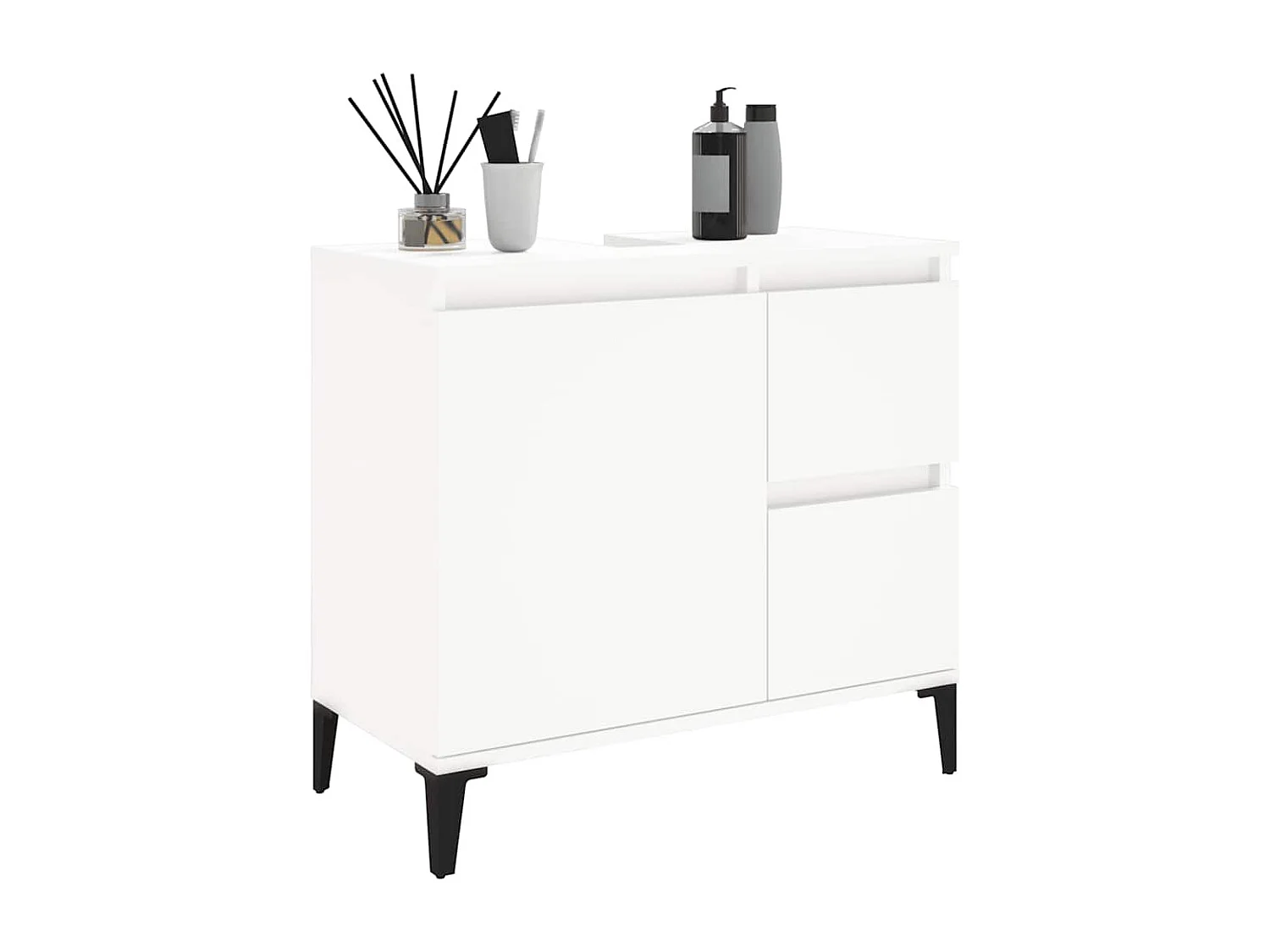 Armoire de salle de bain blanc 65x33x60 cm bois d'ingénierie