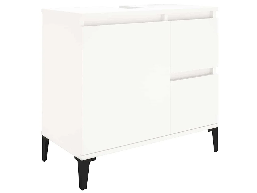 Armoire de salle de bain blanc 65x33x60 cm bois d'ingénierie