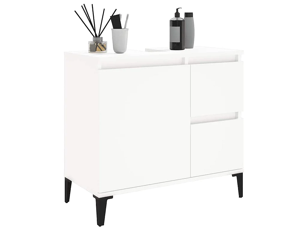 Armoire de salle de bain blanc 65x33x60 cm bois d'ingénierie