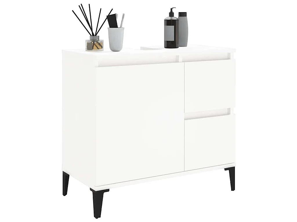Armário de casa de banho 65x33x60cm derivados de madeira branco