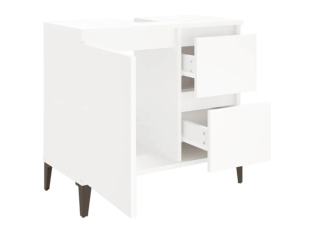 Armário de casa de banho 65x33x60cm derivados de madeira branco