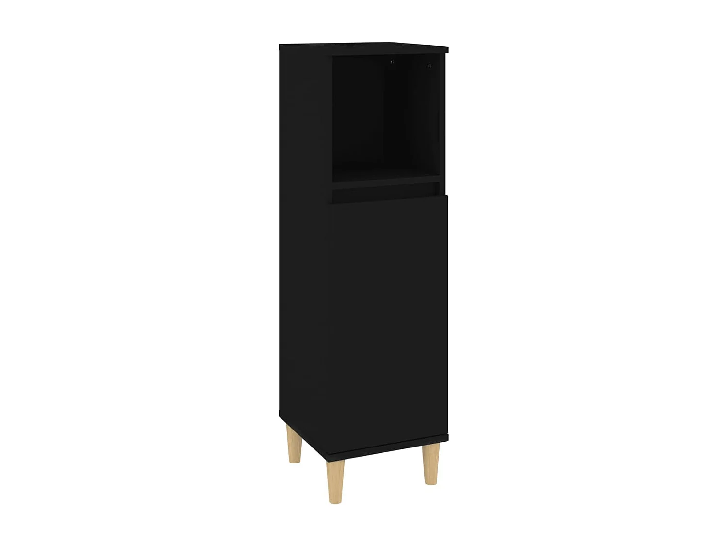 Armoire de salle de bain noir 30x30x100 cm bois d'ingénierie