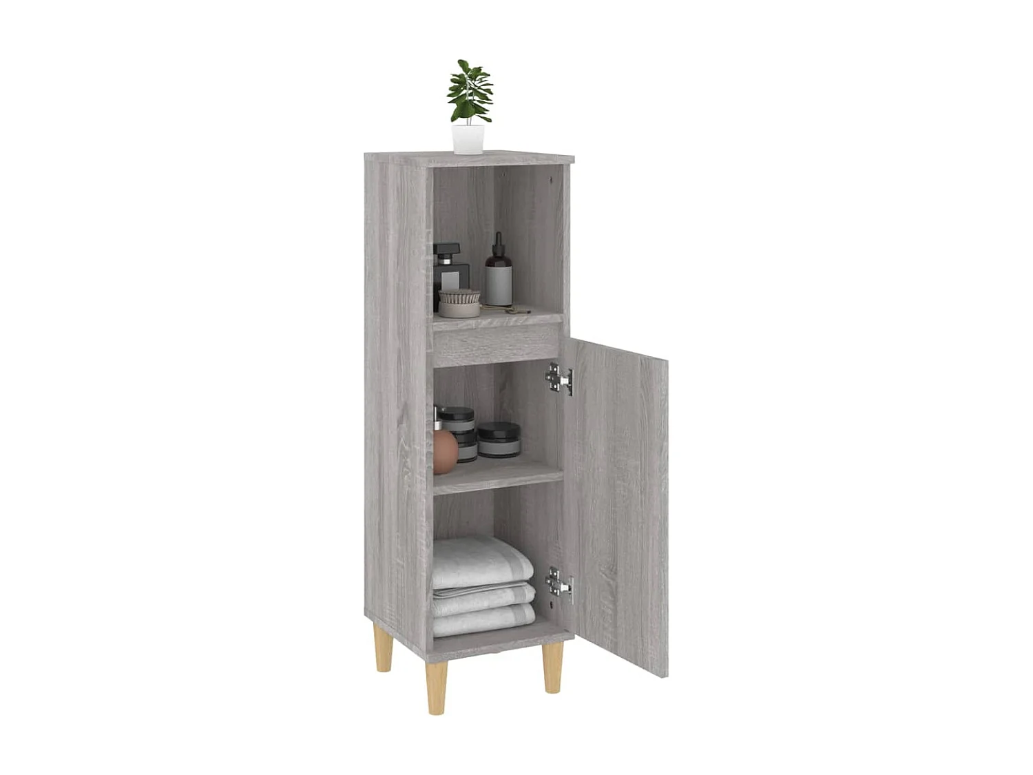 Armoire salle de bain sonoma gris 30x30x100 cm