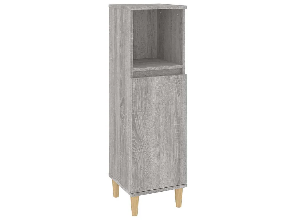 Armoire salle de bain sonoma gris 30x30x100 cm