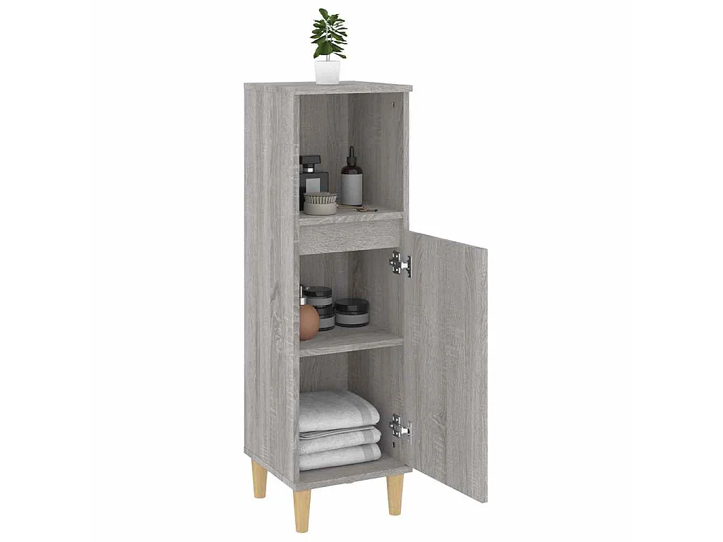 Armoire salle de bain sonoma gris 30x30x100 cm