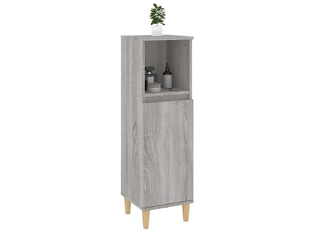 Armoire salle de bain sonoma gris 30x30x100 cm