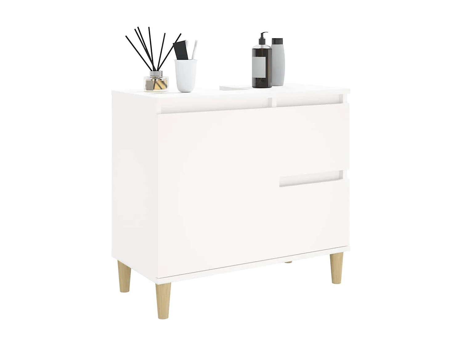 Armoire de salle de bain blanc 65x33x60 cm bois d'ingénierie