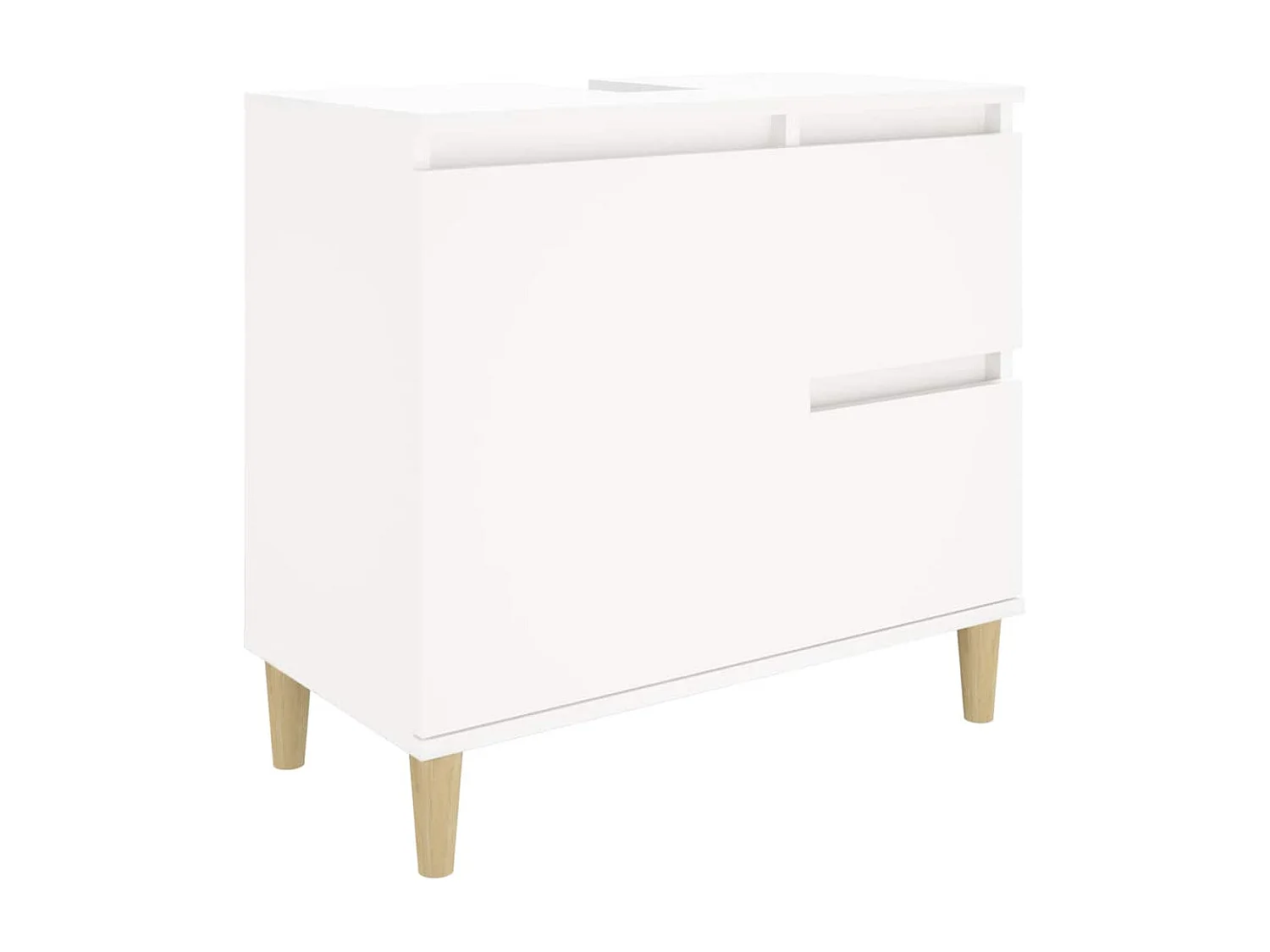 Badkamerkast 65x33x60 cm bewerkt hout wit