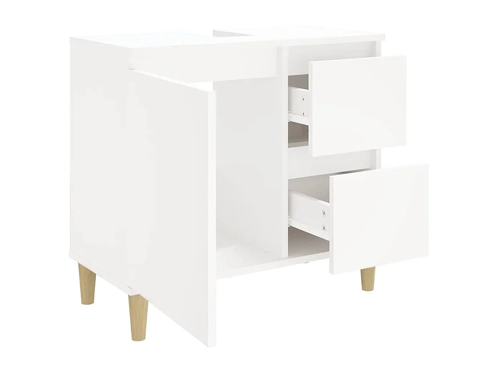 Badkamerkast 65x33x60 cm bewerkt hout wit