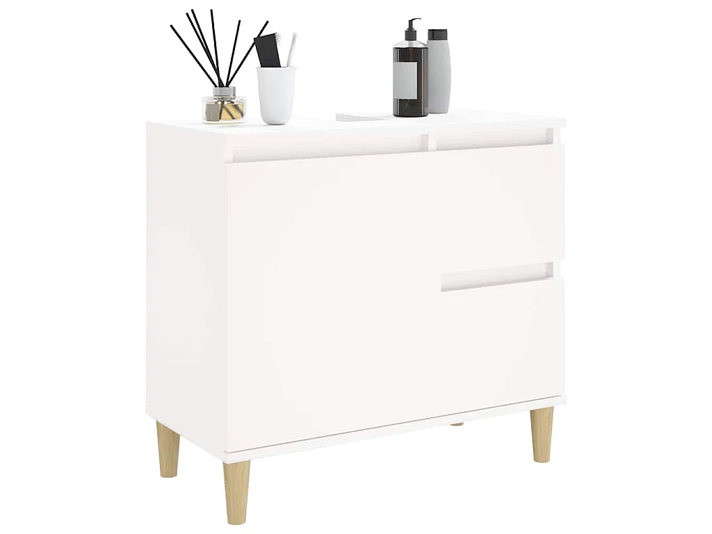 Armoire de salle de bain blanc 65x33x60 cm bois d'ingénierie