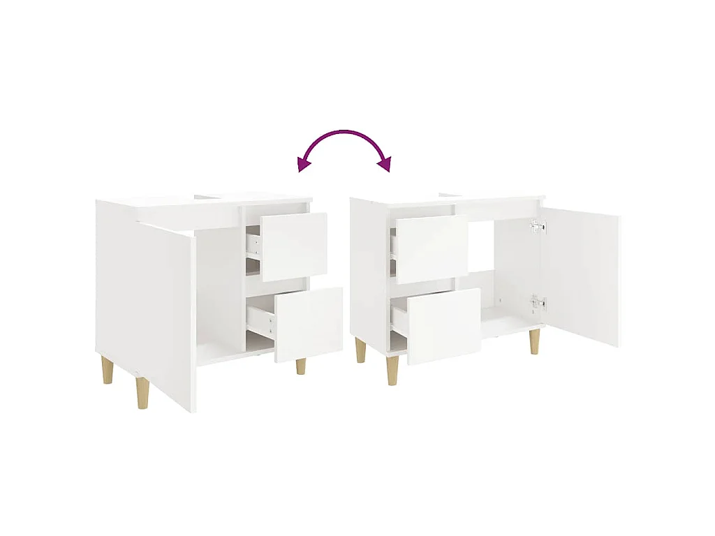 Armoire de salle de bain blanc 65x33x60 cm bois d'ingénierie