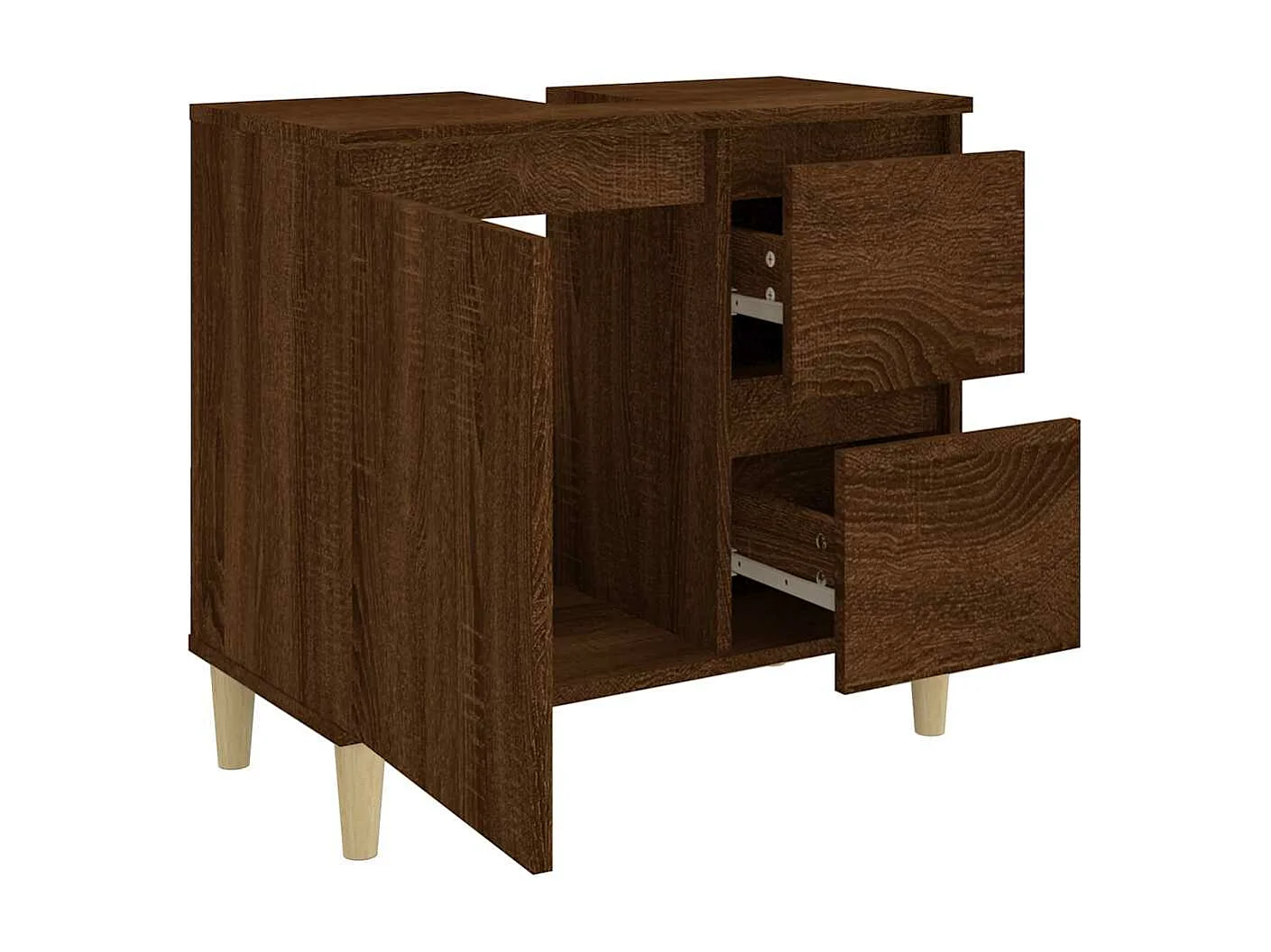 Armoire de bain chêne marron 65x33x60 cm bois d'ingénierie