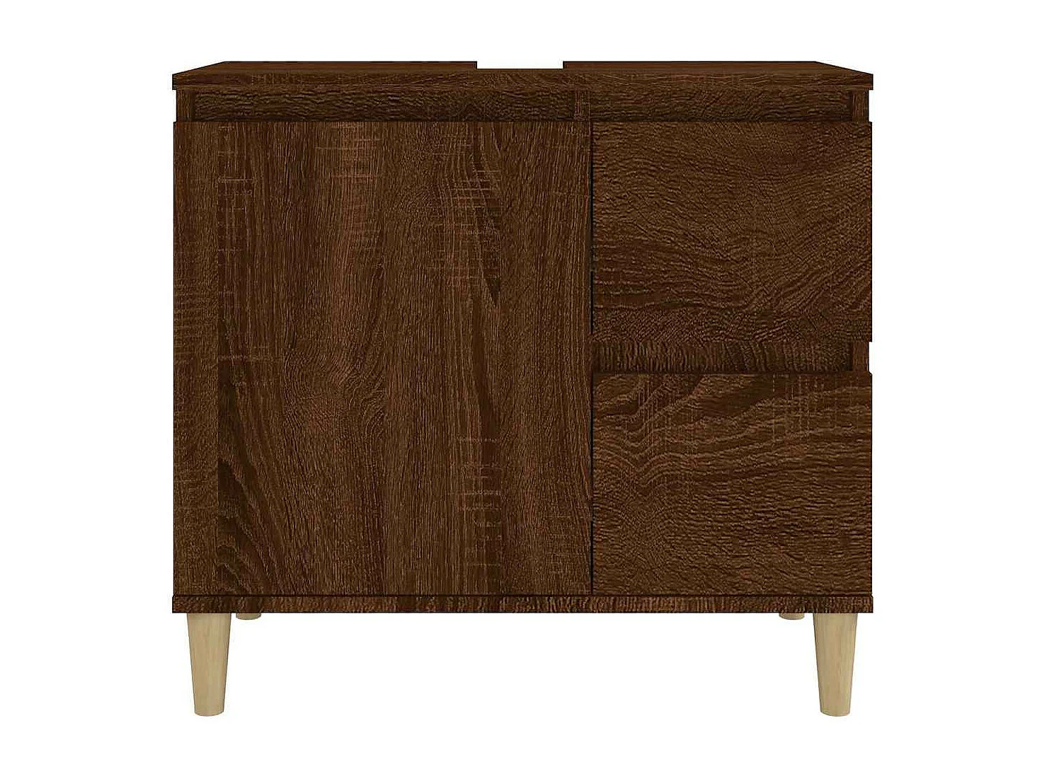 Armoire de bain chêne marron 65x33x60 cm bois d'ingénierie
