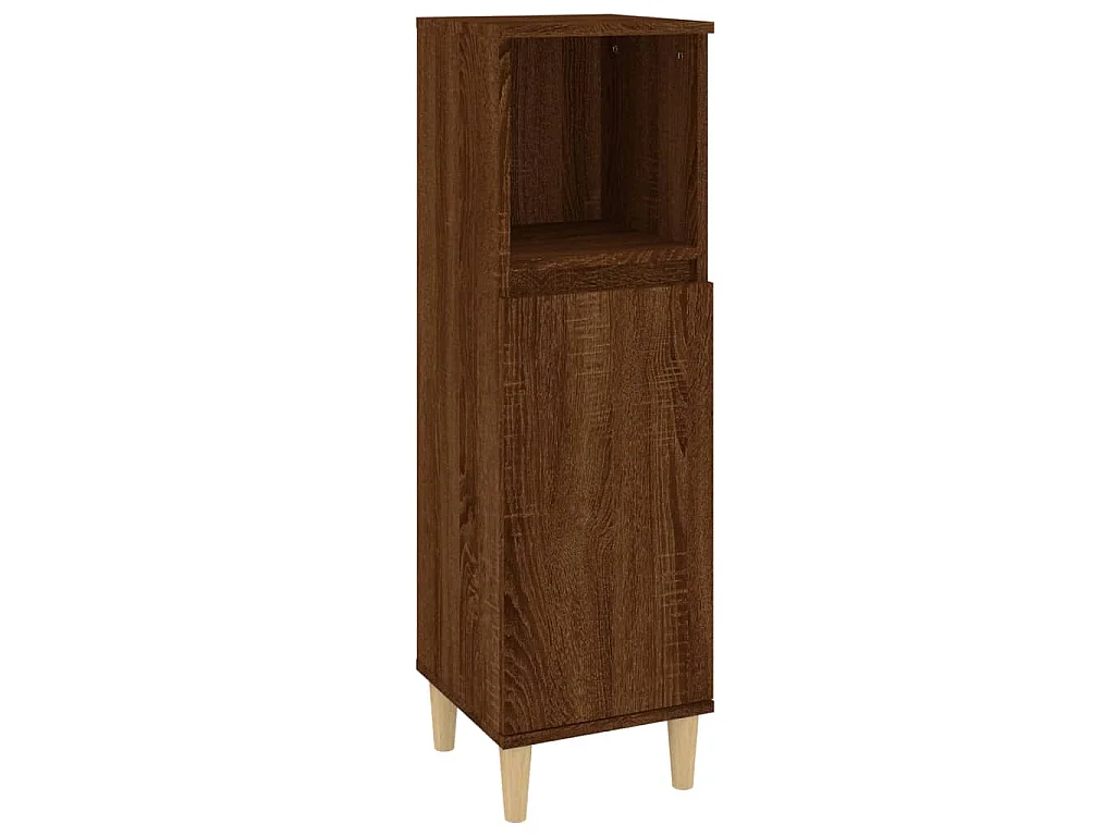 Armoire de bain chêne marron 30x30x100 cm bois d'ingénierie