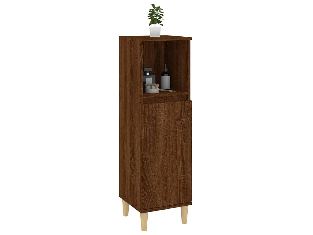 Armoire de bain chêne marron 30x30x100 cm bois d'ingénierie