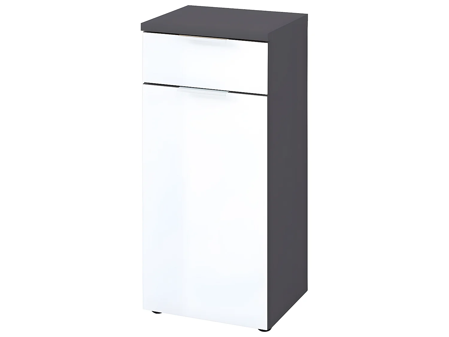 Armoire de sol de salle de bain GW-Pescara Blanc et graphite