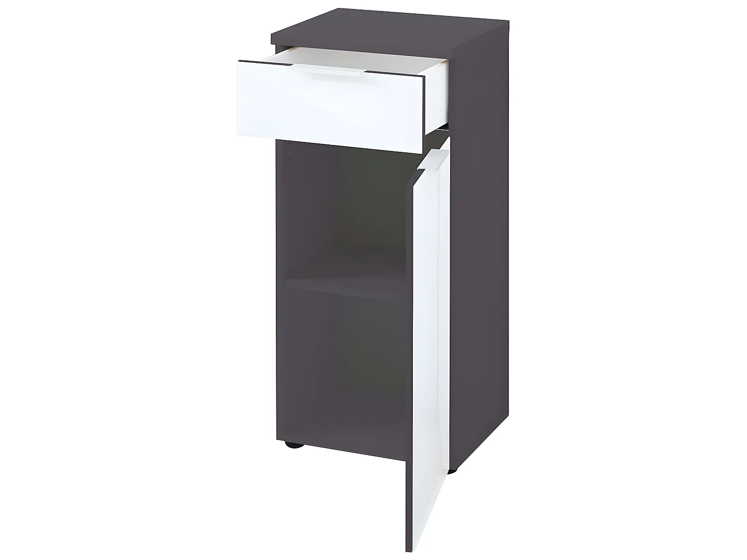 Armoire de sol de salle de bain GW-Pescara Blanc et graphite