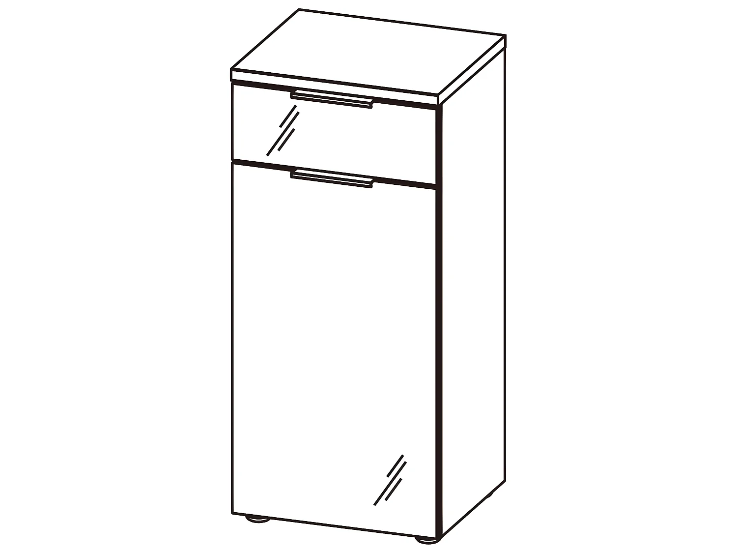 Armoire de sol de salle de bain GW-Pescara Blanc et graphite