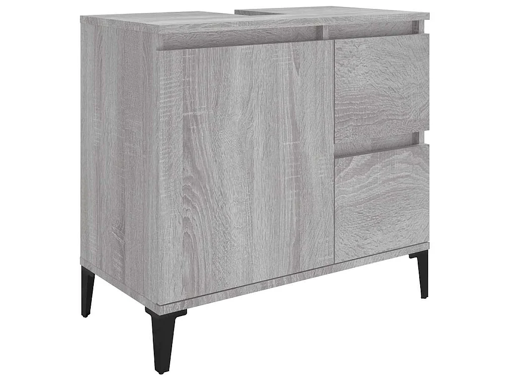 Armadietto Bagno Grigio Sonoma 65x33x60 cm in Legno Multistrato